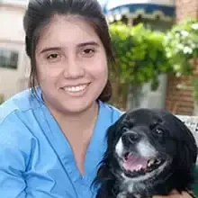 Alicia with her dog