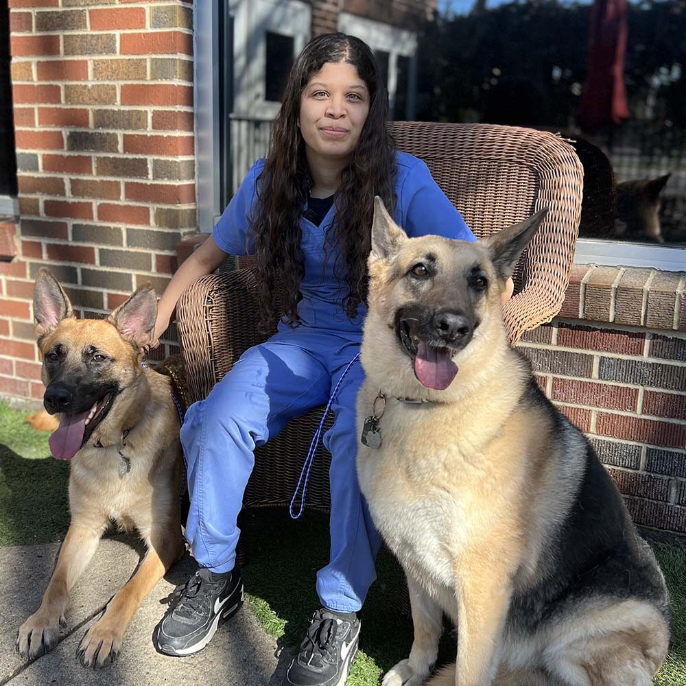 Berenice with her dogs